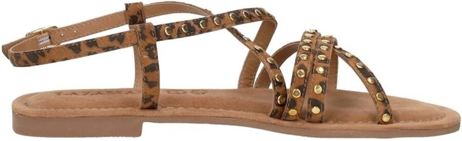 Lazamani Tova Dames Sandalen Suede Leopard