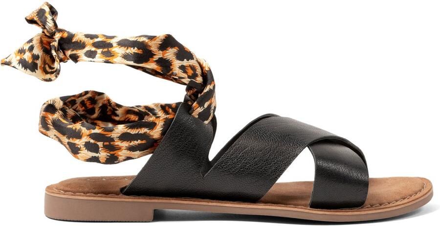 Lazamani Ula Dames Slippers Leer Black