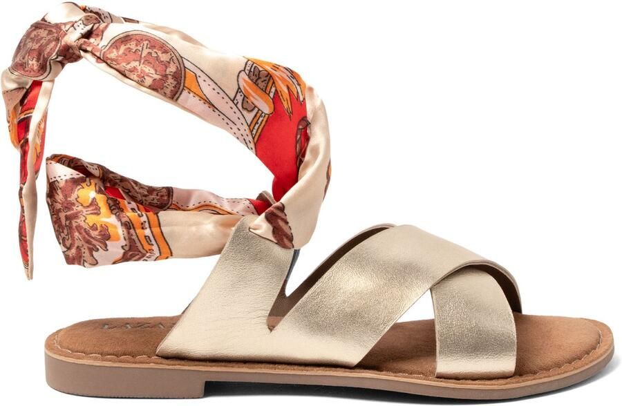 Lazamani Ula Dames Slippers Leer Gold