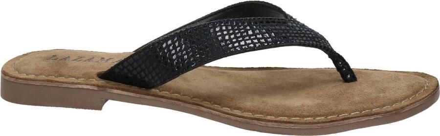 Lazamani 75.481 leren teenslippers met slangenprint zwart - Foto 11