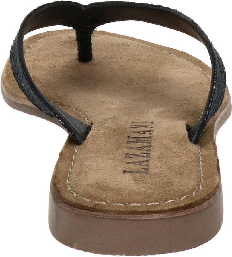 Lazamani 75.481 leren teenslippers met slangenprint zwart - Foto 5