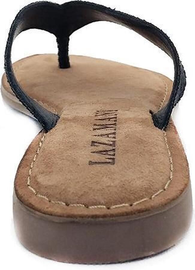 Lazamani 75.481 leren teenslippers met slangenprint zwart - Foto 7