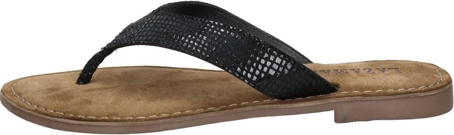 Lazamani 75.481 leren teenslippers met slangenprint zwart - Foto 12