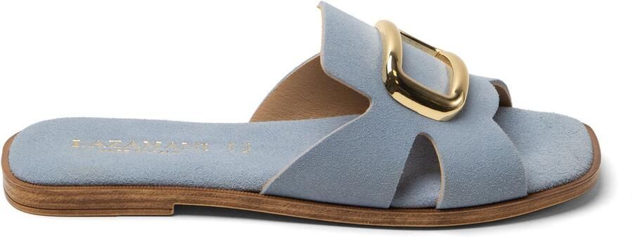 Lazamani Vito Dames Slippers Suede Blue
