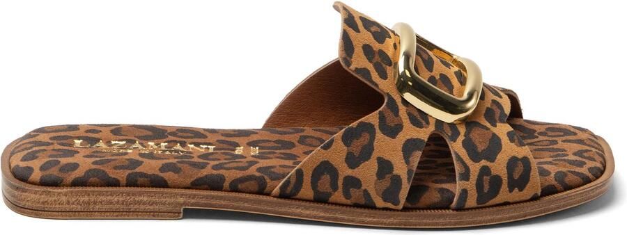 Lazamani Vito Dames Slippers Suede Leopard