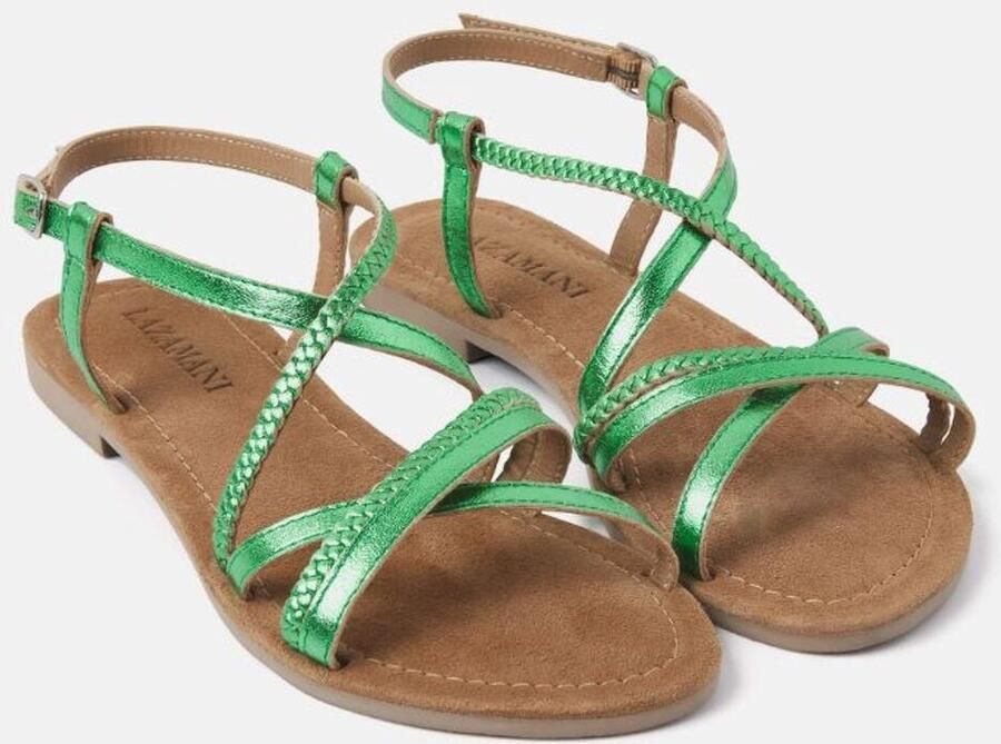 Lazamani Zoe Leren Dames Sandalen Green - Foto 2