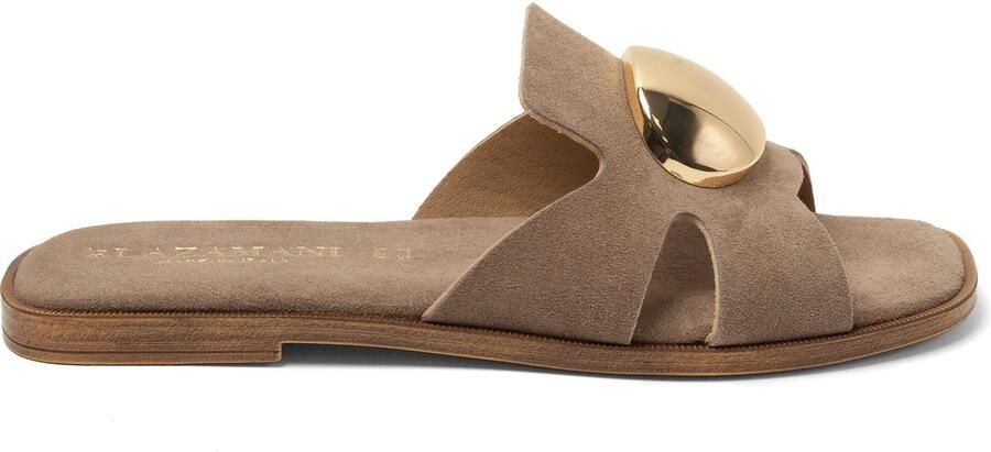 Lazamani Zola Dames Slippers Suede Taupe