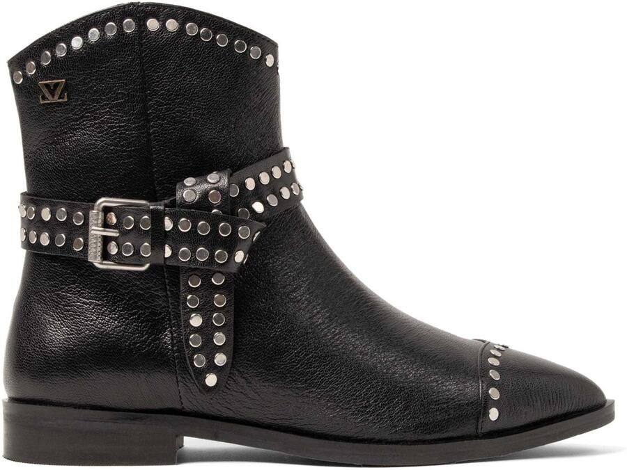Lazamani Zora Dames Enkellaarsjes Leer Black