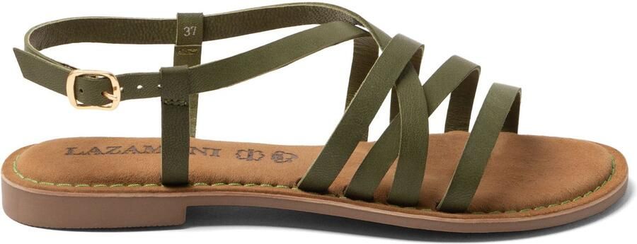 Lazamani Zuza Dames Sandalen Leer Green
