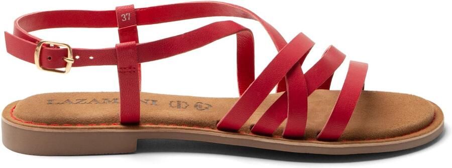 Lazamani Zuza Dames Sandalen Leer Red