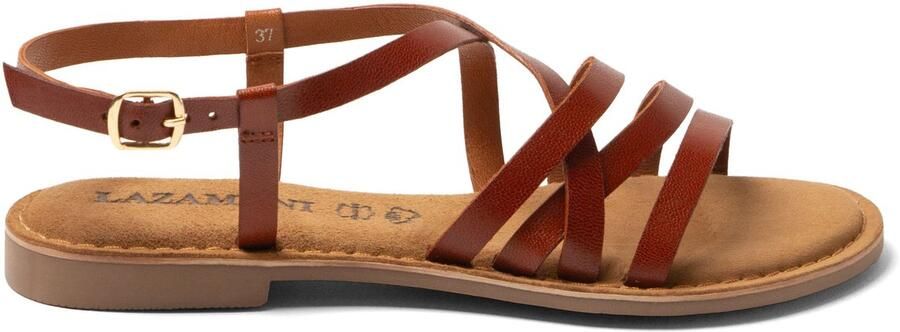 Lazamani Zuza Dames Sandalen Leer Tan