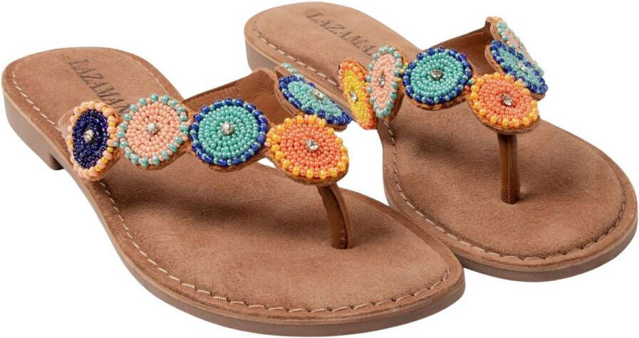 Lazamani Round Beads Slipper Tan-Multi - Foto 2