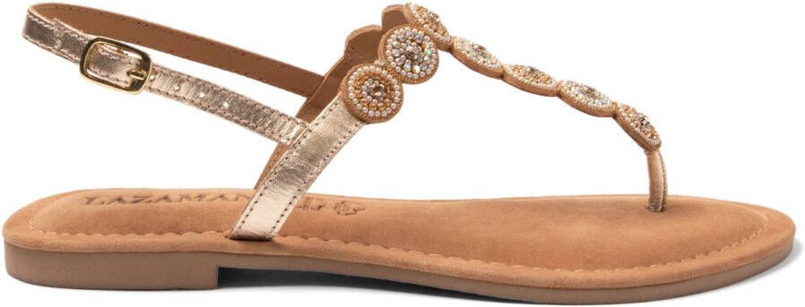 Lazamani Luz Dames Sandalen Leer Gold
