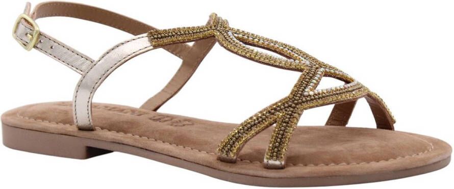 Lazamani Malia Dames Sandalen Leer Gold