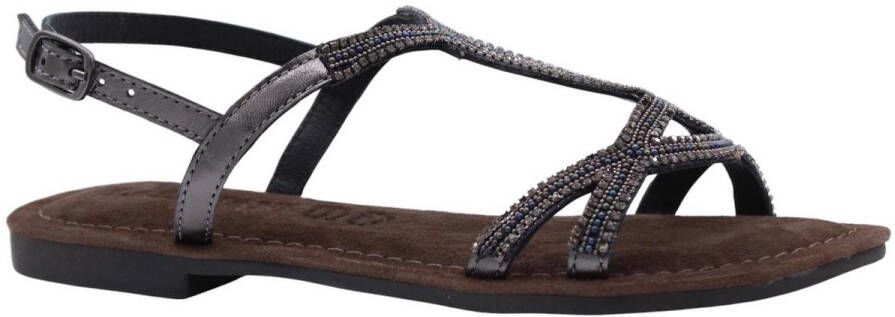 Lazamani Malia Dames Sandalen Leer Pewter