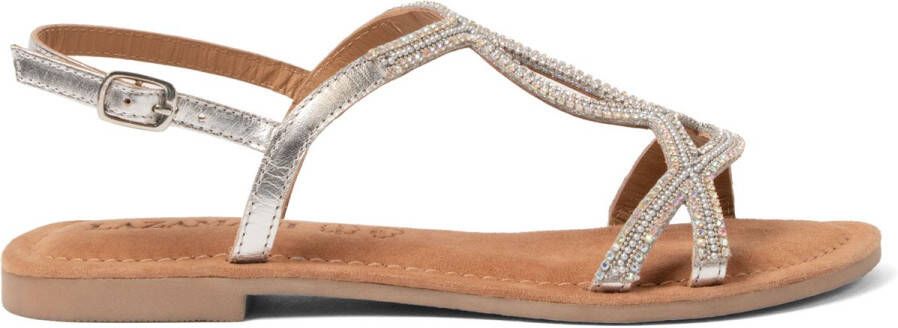 Lazamani Malia Dames Sandalen Leer Silver
