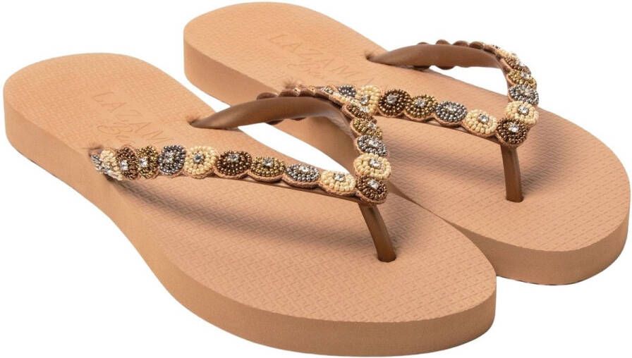 Lazamani Mallorca Beach Dames Slippers Beige - Foto 2