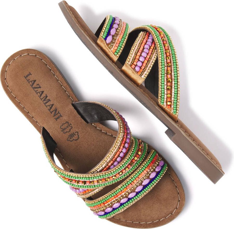 Lazamani Marlin Leren Dames Slippers Lilac Multi