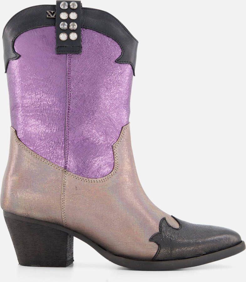 Lazamani Metallic Cowboylaarzen paars Leer Dames - Foto 2