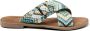 Lazamani Mia Raffia Dames Slippers Blue - Thumbnail 1