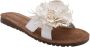 Lazamani Zinnia Dames Slippers Leer Offwhite - Thumbnail 1