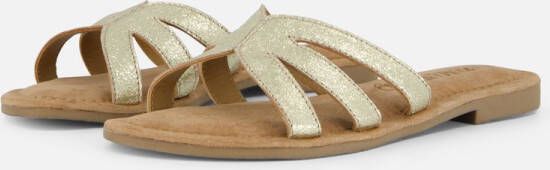 Laza i Metallic Gouden Leren Slippers Yellow - Foto 2