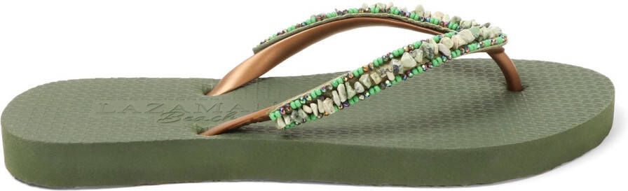 Lazamani Palma Beach Dames Slippers Green