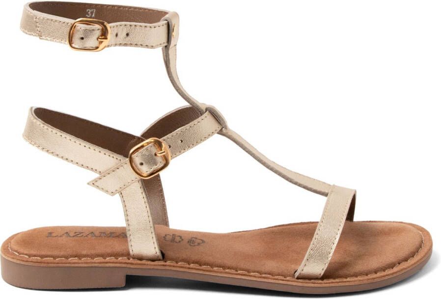 Lazamani Pia Dames Sandalen Leer Gold
