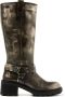 Lazamani Salome Dames Biker Boots Leer Pewter - Thumbnail 1