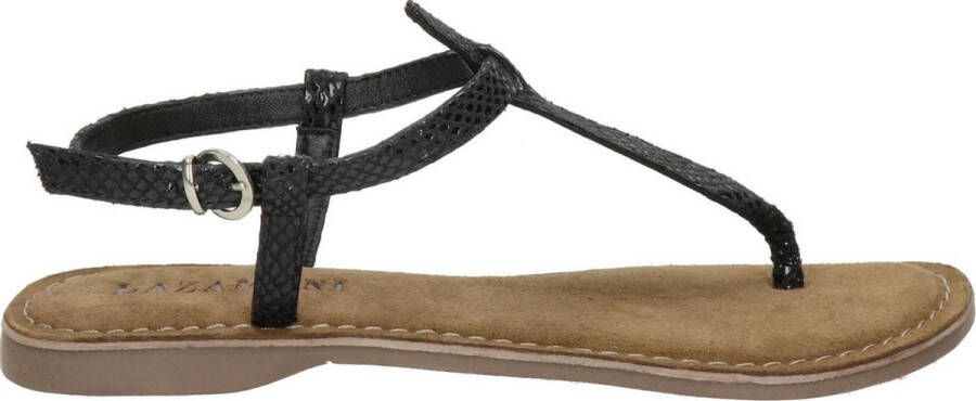Lazamani 75.611 leren sandalen met slangenprint zwart - Foto 6