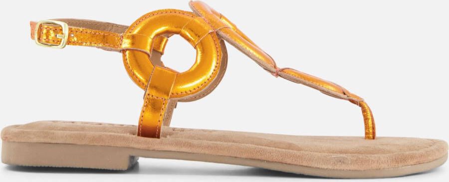 Lazamani Oranje Sandaal met Metallic Afwerking Orange Dames - Foto 3