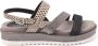 Lazamani Dames Sandalen 75.827 Black Zwart Leer LA75827black - Thumbnail 2