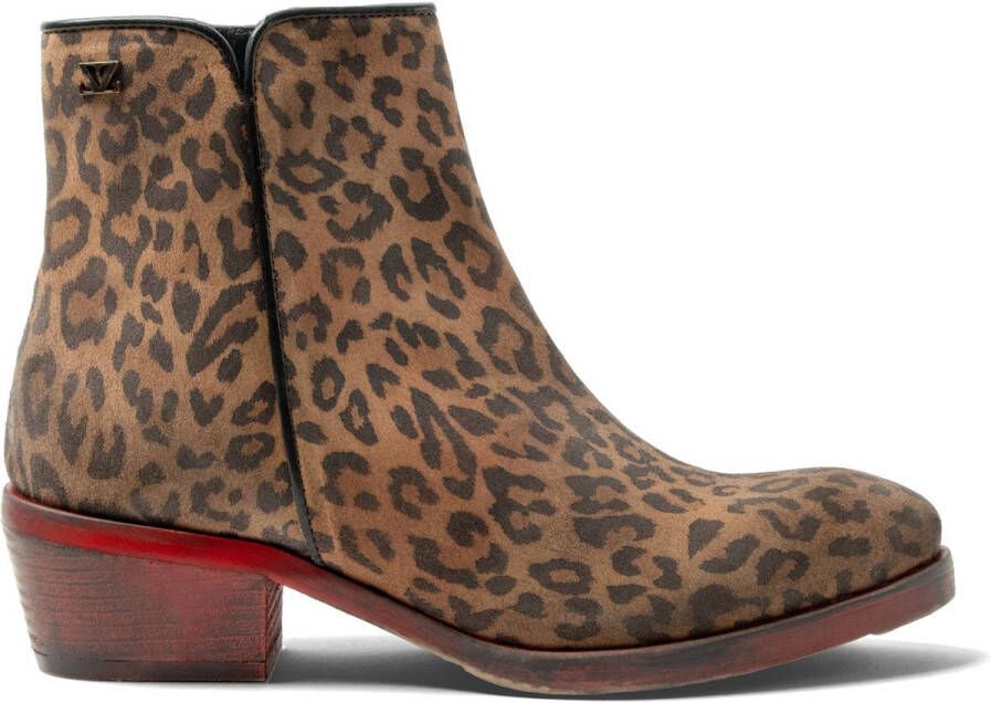 Lazamani Sara Dames Enkellaarsjes Suede Tan Leo