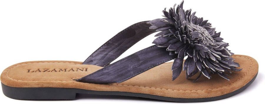 Lazamani Slippers blauw Leer Dames