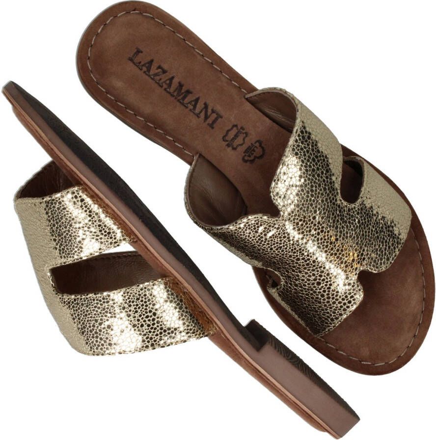 Lazamani Slippers Dames Goud