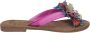 Lazamani Dames Slippers 33.726 Fuxia Flower Multi Leer LA33726fuxia - Thumbnail 3