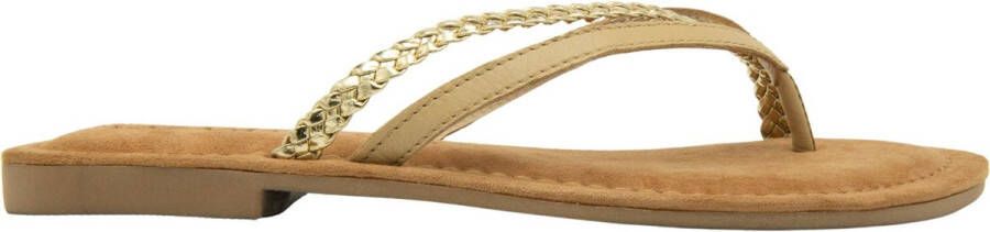 Lazamani Bibi Leren Dames Slippers Nude