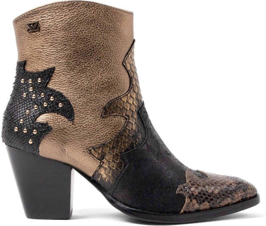 Lazamani Stevie Dames Enkellaarsjes Leer Gold