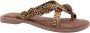 Lazamani leren slippers met panterprint cognac - Thumbnail 2