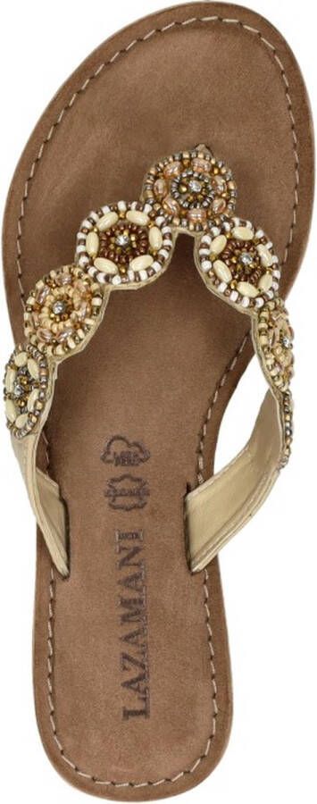 Lazamani Slippers beige Leer Dames