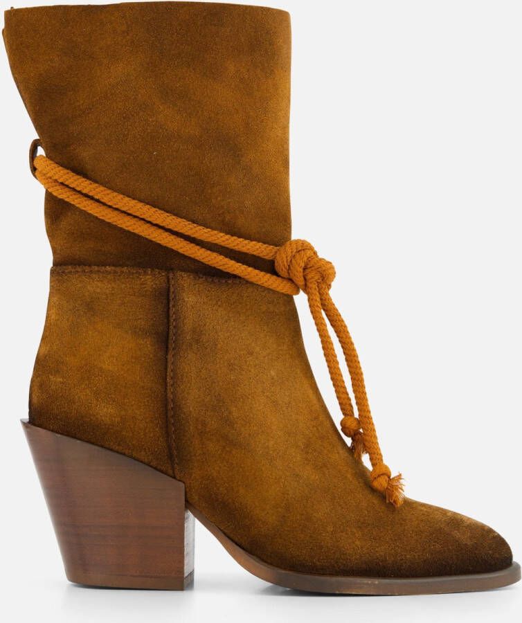 Lazamani Western Cowboylaarzen cognac Suede Dames