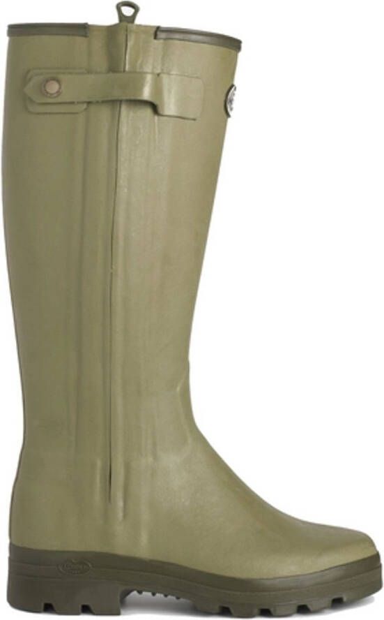 Le Chameau Regenlaars Chasseur Cuir Vert Men- )