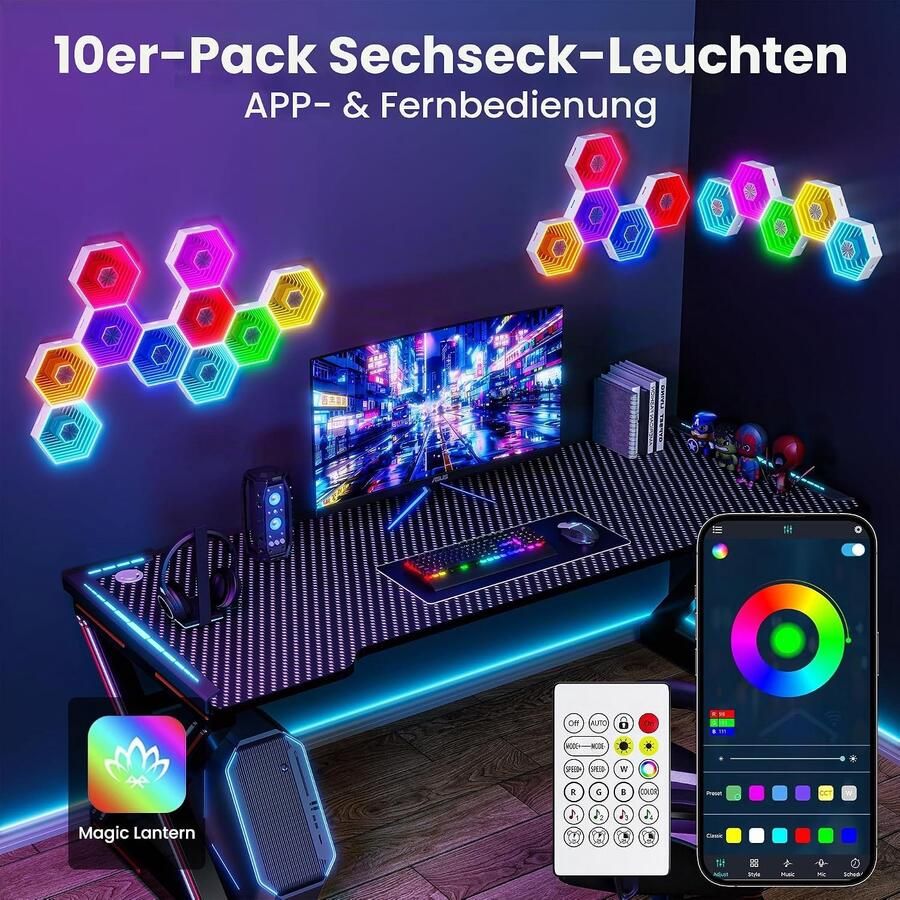 LED wandlampen 90 mm RGB met afstandsbediening
