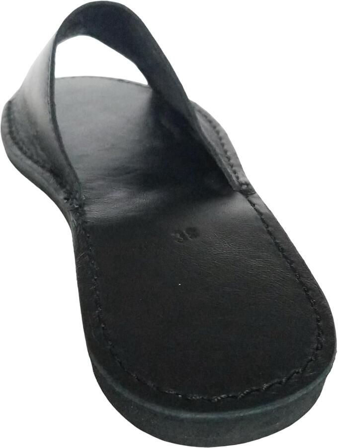 Lederen pantoffels bruin zwart