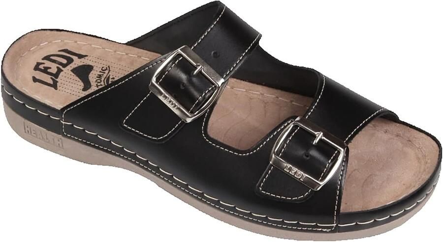 Merkloze Leren Herensandalen Comfortabele Instappers