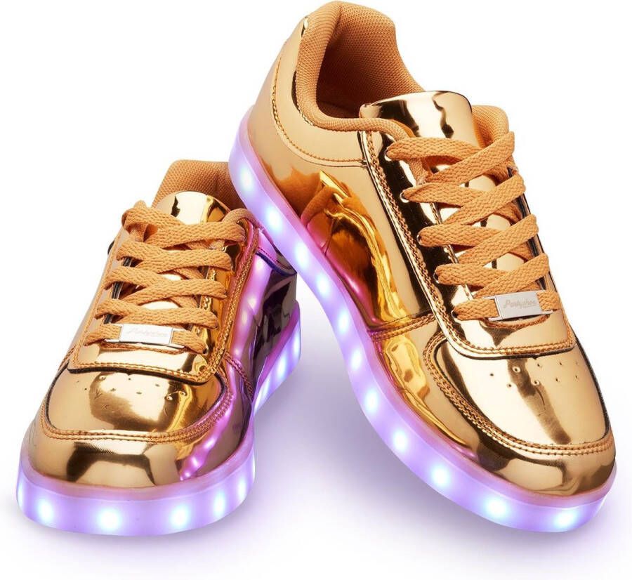 Ledschoenen.nl Schoenen met lichtjes Lichtgevende led schoenen Goud