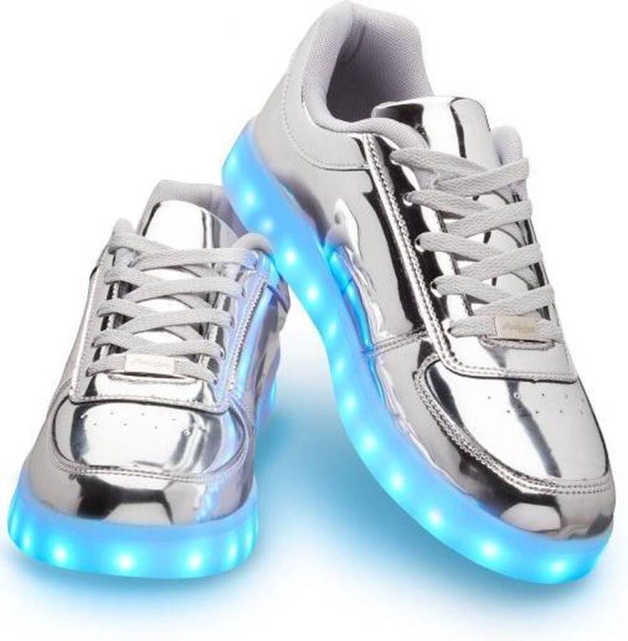 Ledschoenen.nl Schoenen met lichtjes Lichtgevende led schoenen Zilver