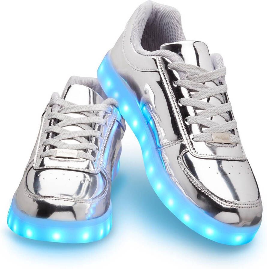 Ledschoenen.nl Schoenen met lichtjes Lichtgevende led schoenen Zilver