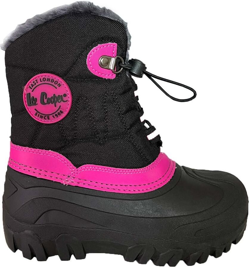 Lee Cooper czarno-różowe Kinderen Winterschoenen Zwart