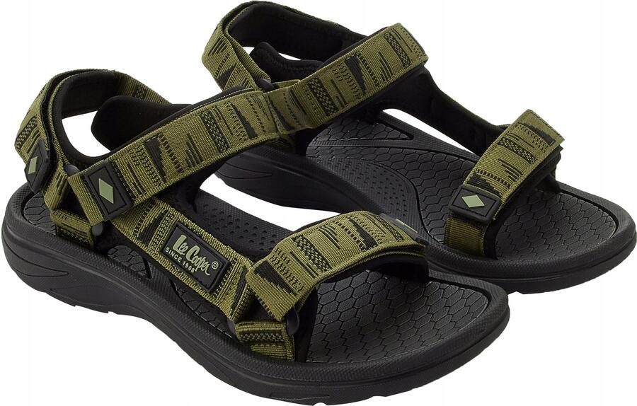 Lee Cooper Heren Sandalen Groen Zwart